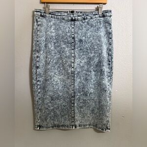 Iris Jeans Acid-Wash Denim Pencil Skirt Women’s Size XL